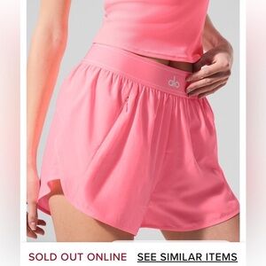 NWT ALO Yoga Neon Bubblegum Pink Match Point Athletic Shorts in XS and XXS